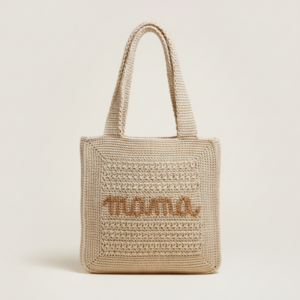 Handmade pletena torba – personalizirana (Mama ili po želji)